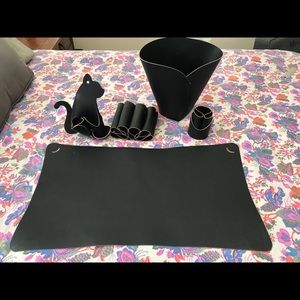 Leather Cat Office Set